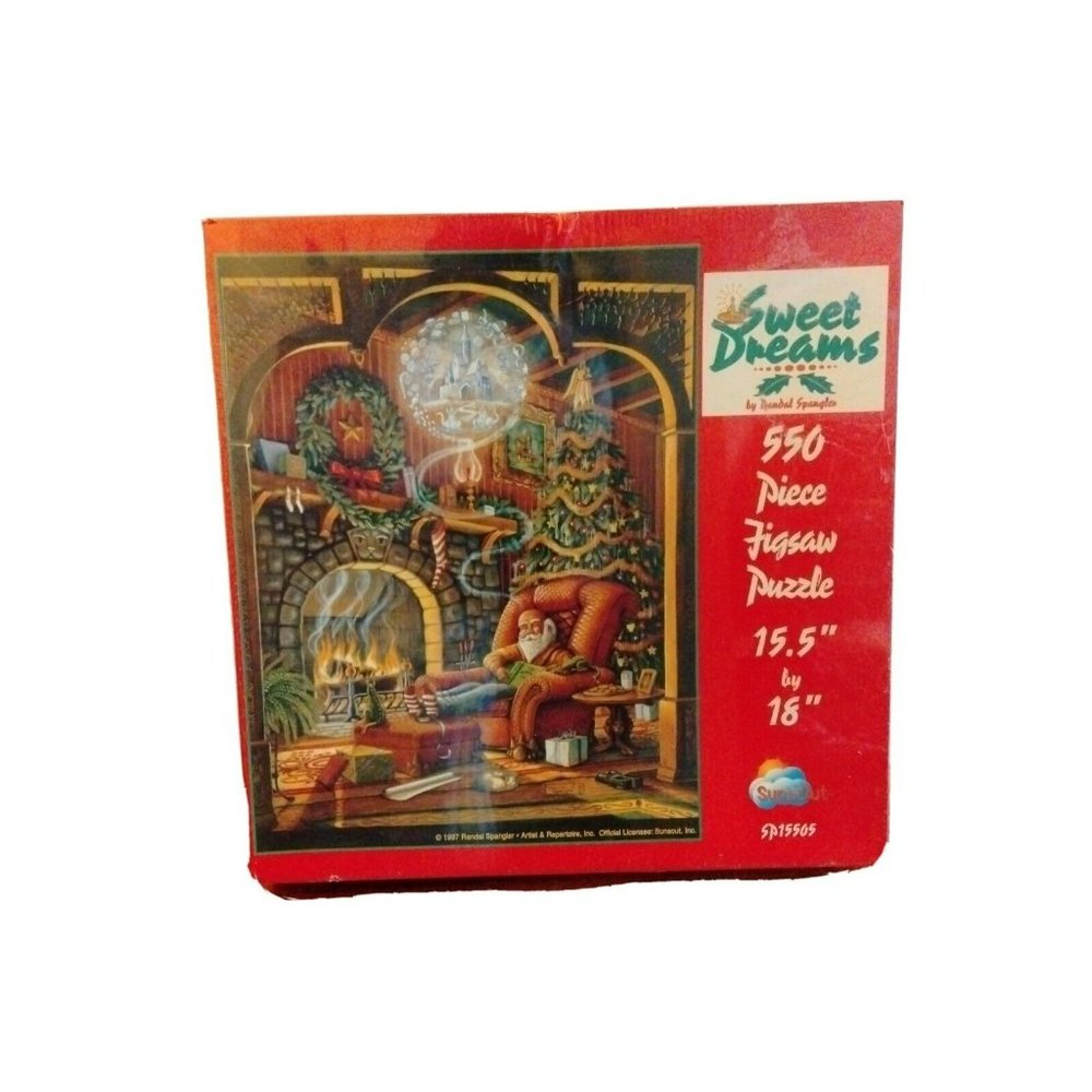 VNTG SUNSOUT SWEET DREAMS SANTA CLAUS 550 PIECE JIGSAW PUZZLE 1997 Factory Seal